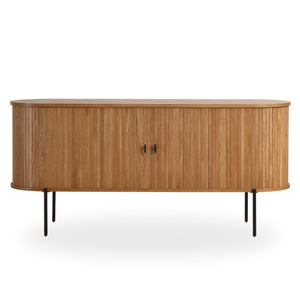 Florence jaloeziekast met lamellen in eikenhout 160x45x75 cm