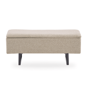 Malika bank met opbergruimte in beige bouclé 95x35x42 cm