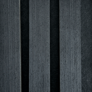 Monster van een premium akoestisch paneel in zwart eikenfineer, 150 x 120 mm