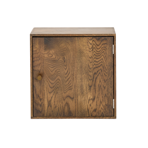 Rumi Wandplank met deur en legplank 33x20x33 cm gerookt eiken incl. muurbeugel