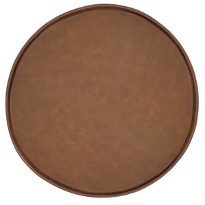 Bella - Rond zitkussen van bruin kunstleer