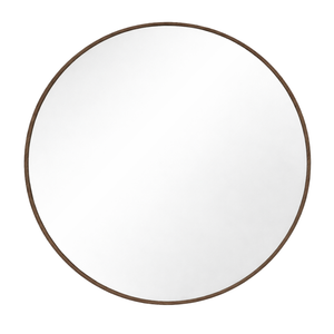 Ruthy spiegel Ø80 cm met houten lijst in gerookt eiken