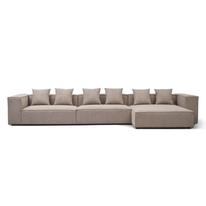 Hailey - Rechter chaiselong modulebank in zand met 3 modules L: 415 x D: 148 x H: 65 cm