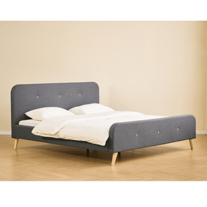 Premium Christian bed in grijs 180x200 cm incl. bedlatten en matrassen