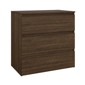Maise ladekast H:70 x B:70 x D:41 cm met 3 laden in gerookte eiken look