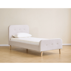 Christian bed in beige 90x200 cm incl. bedlatten en matrassen