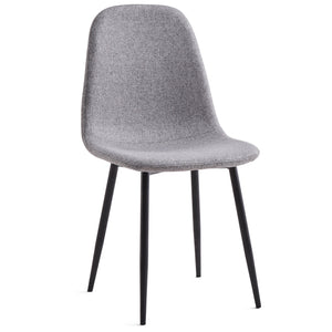 Anna eetkamerstoel - Grijs textiel met zwarte poten