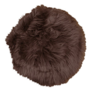 Echt schapenvachtkussen - Bruin Ø35 cm