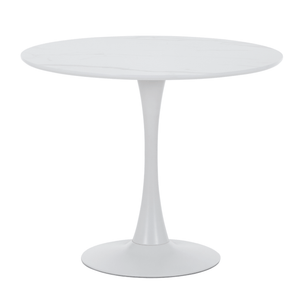 Diego eettafel in wit marmer look Ø90