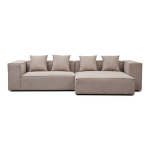 Hailey - Rechter chaiselong modulebank in zand met 2 modules L: 294 x D: 148 x H: 65 cm