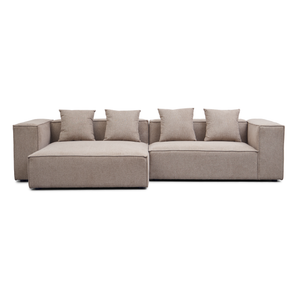Hailey - Linker chaiselong modulebank in zand met 2 modules L: 294 x D: 148 x H: 65 cm