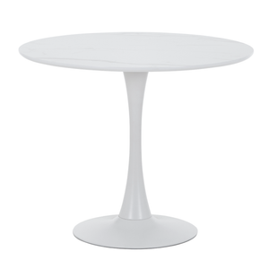 Diego eettafel in wit marmer look Ø90