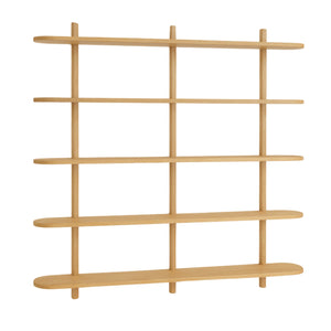 Juliet eiken wandplank met 5 planken H:140 x D:22 x B:130 cm