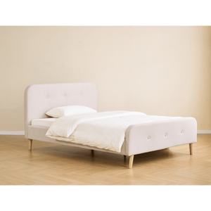 Premium Christian bed in beige 140x200 cm incl. bedlatten en matrassen