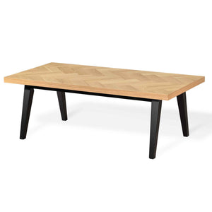 Madelina - Salontafel in gelakt eiken met Visgraatpatroon 120 cm