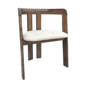 Rebecca - Eetkamerstoel in gerookt eiken met gestoffeerde zitting in beige