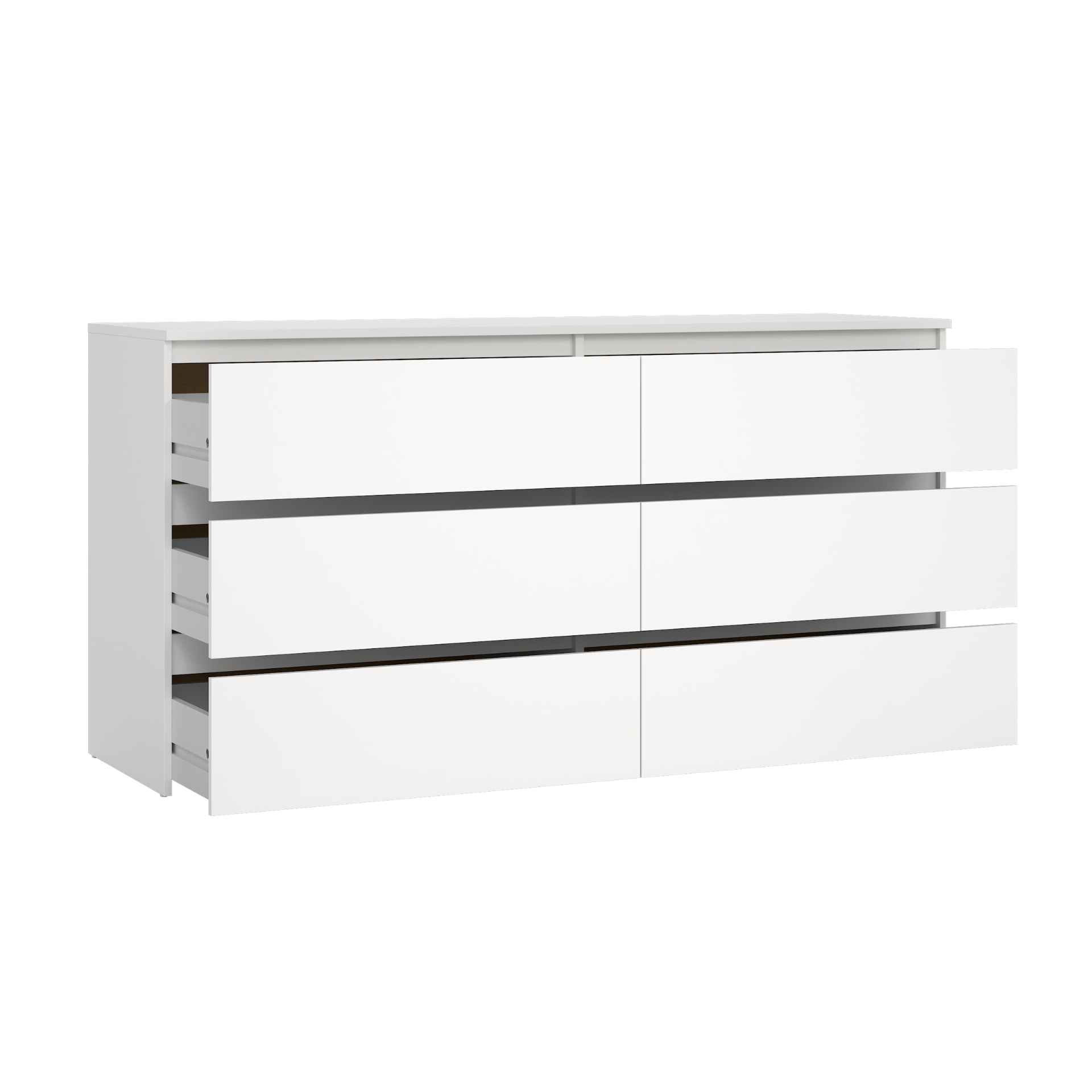 Maise commode 70x138x41 cm met 6 laden in wit– Nimara.nl
