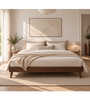 Alexander in gerookt eikenhout 180 x 200 cm, inclusief bedlatten en matrassen