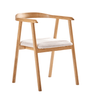 Jocelyn eetkamerstoel in eiken met beige stoffen zitting