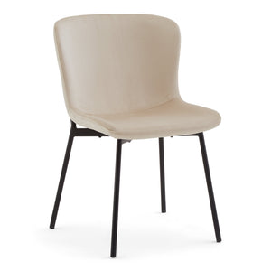 Adena eetkamerstoel - Beige fluweel