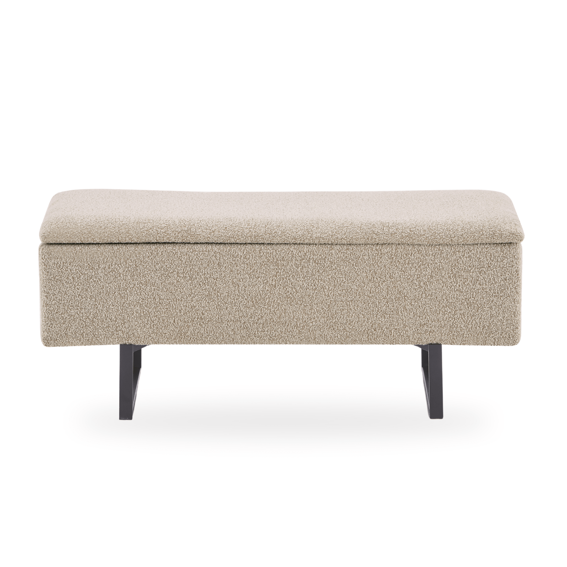 Bank met opbergruimte van bouclé, 95 x 35 x 42 cm → Profiteer nu–