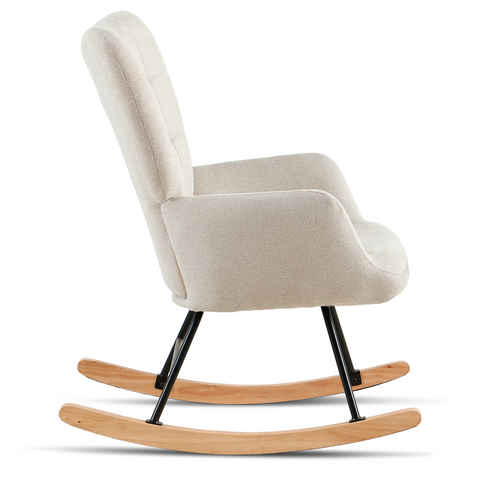 Allison schommelstoel met armleuningen - beige