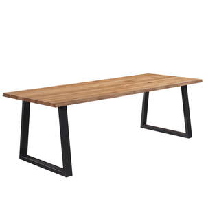 Esther Plankentafel - 240x95 cm - natuurlijk geolied eiken met vierkante poten (Voorbereid voor aanzetbladen)