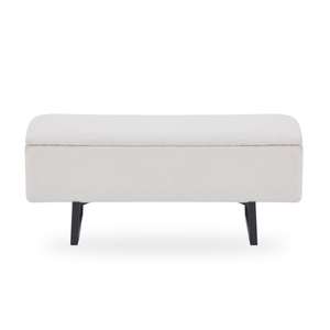 Malika bank met opbergruimte in wit bouclé 95x35x42 cm