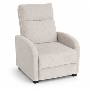 Silas fauteuil in beige met kantelfunctie en beensteun