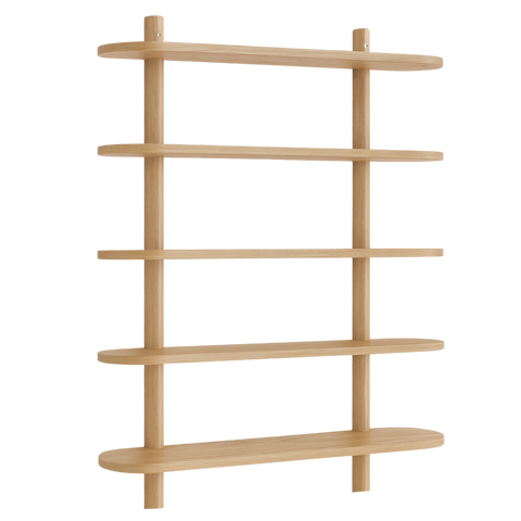 Juliet eiken wandplank met 5 planken H:140 x D:22 x B:75 cm