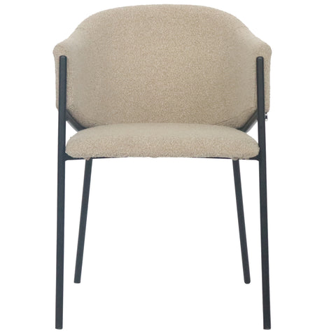 Carolina eetkamerstoel in beige bouclé