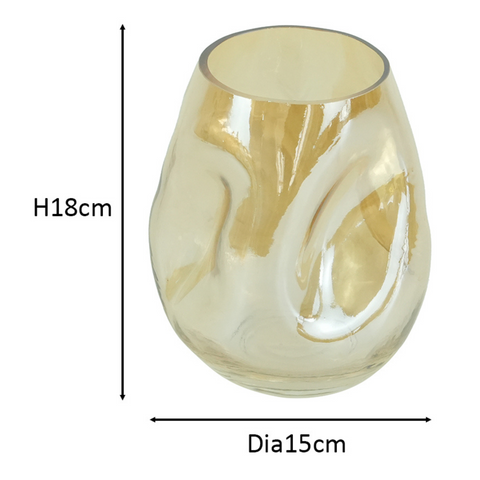 Joy glazen vaas rokerig 18 cm