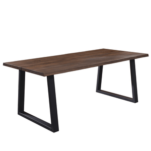 Esther Plankentafel - 300x95 cm - in gerookt eiken met vierkante poten - (Voorbereid voor aanzetbladen)