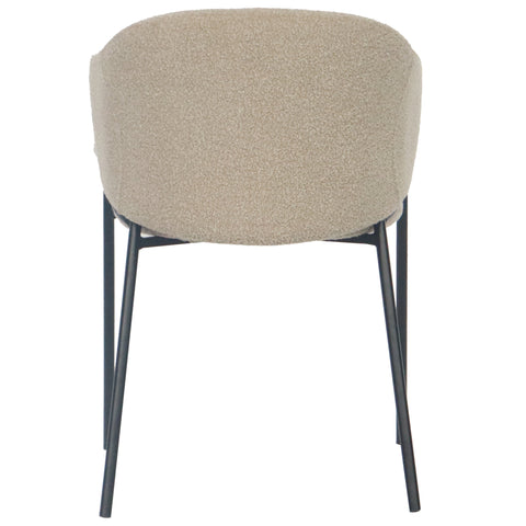 Carolina eetkamerstoel in beige bouclé