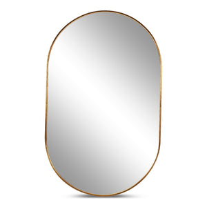 Linda ovale spiegel met messing/gouden lijst 50x80 cm