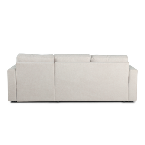 Sinus beige omkeerbare slaapbank met chaise longue en opbergruimte