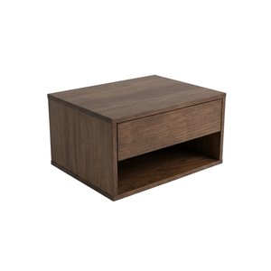 Selina nachtkastje/wandplank in gerookt eiken 38x30x20 cm incl. muurbeugel