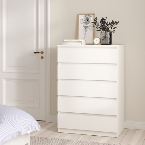 Naia ladekast 5 lades wit H: 111,3 x B: 77 x D: 50 cm