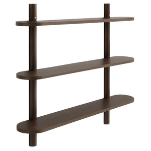 Juliet wandplank in gerookt eiken met 3 planken H:100 x D:22 x B:90 cm