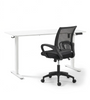 Damian verstelbare werktafel 160x80 cm wit + Lucas bureaustoel
