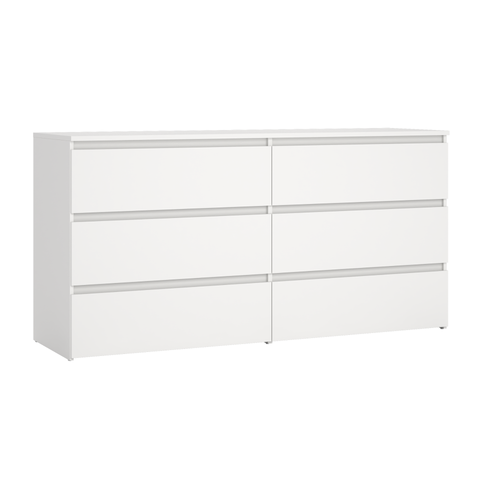 Maise commode 70x138x41 cm met 6 laden in wit