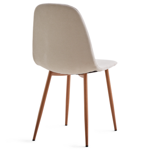 Anna Eetkamerstoel - beige textiel met eikenhoutlook