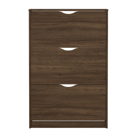 Livo schoenenkast met 3 deuren in gerookte eiken look