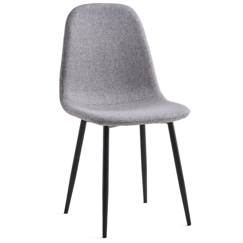 Anna eetkamerstoel - Grijs textiel met zwarte poten