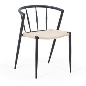 Bella - Eetkamerstoel met gevlochten zitting, Zwart