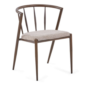 Bella eetkamerstoel - eiken gerookt met zandkleurig gestoffeerde zitting