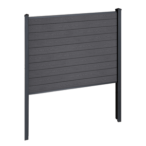 Finley modulaire composiet schutting startmodule - H: 150 x L: 185 cm - Antraciet grijs/zwart