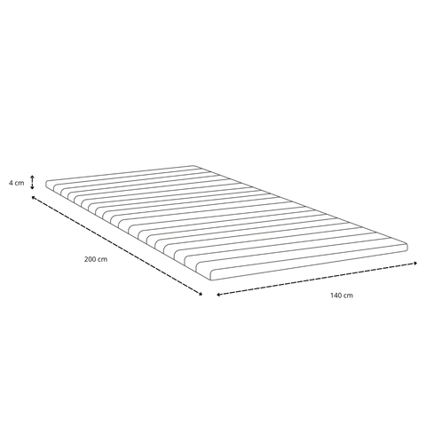 Boxspring in beige 140x200 cm met 4 cm topmatras van PU-schuim excl. poten