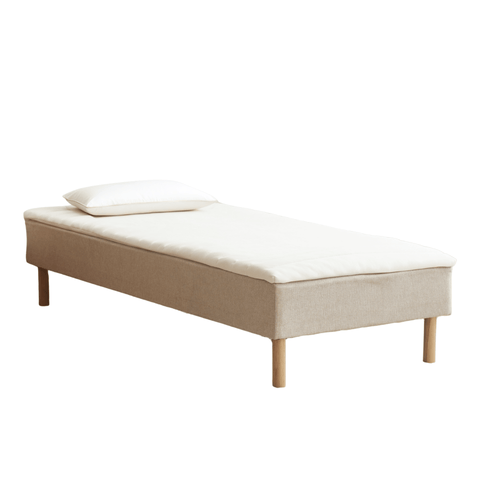 Boxspring in beige 90x200 cm met 4 cm topmatras van PU-schuim excl. poten
