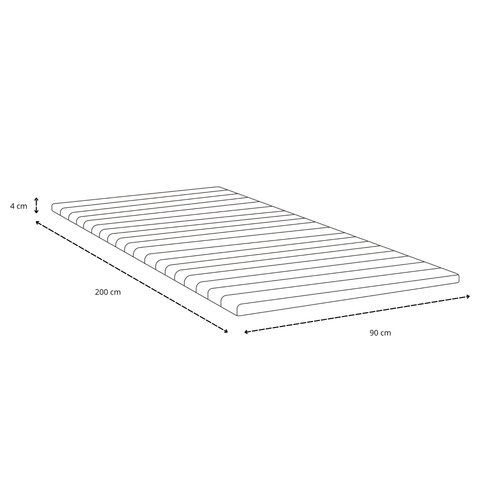 Boxspring in beige 90x200 cm met 4 cm topmatras van PU-schuim excl. poten